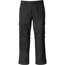 Mens Cargo Zip Off Pants Black Long Front